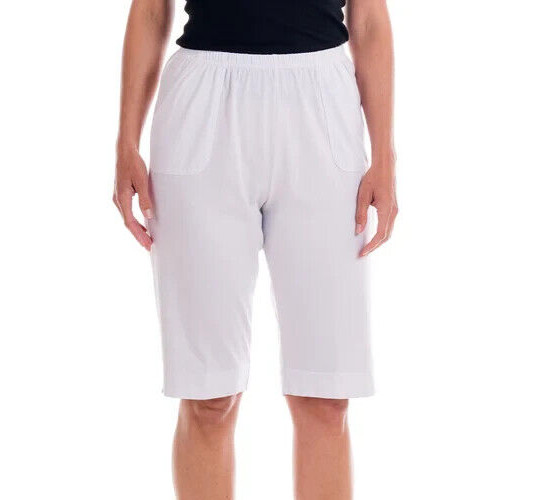 FRESH PRODUCE Large WHITE $62 MARCO JERSEY POCKETS Pedal Pushers NWT New L