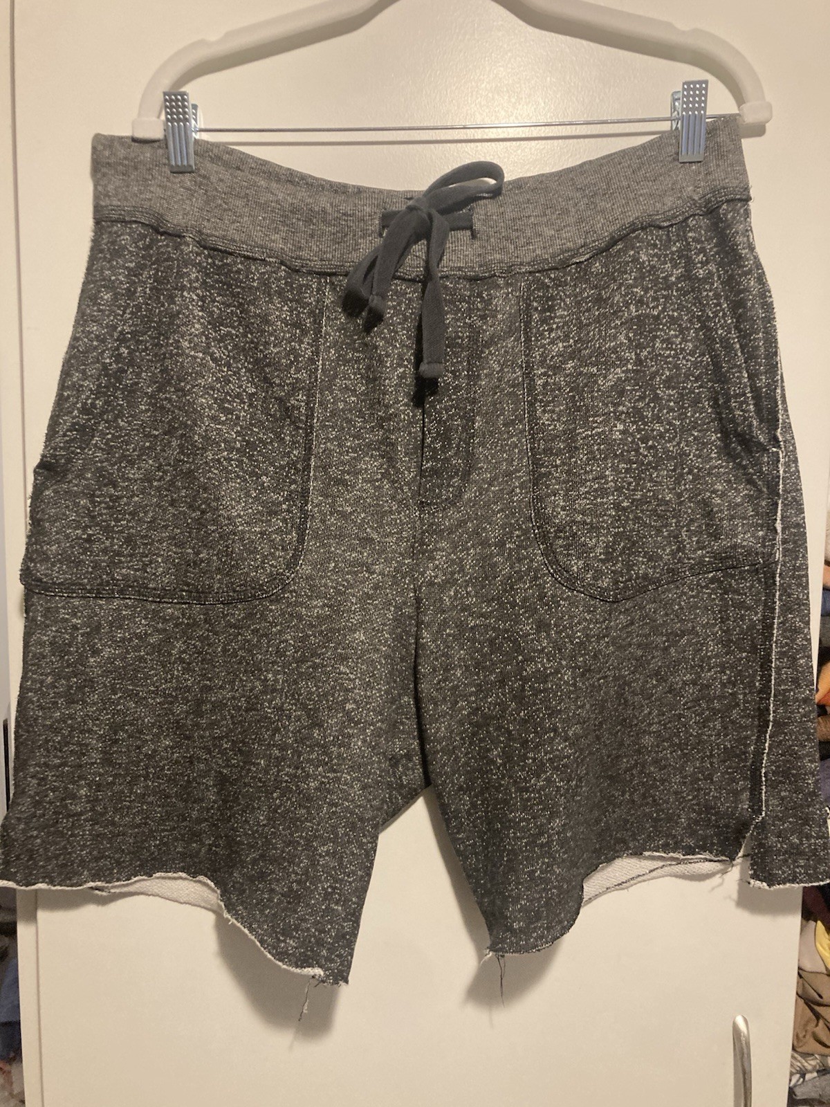 BDG Shorts Knit Fabric Stretch Drawstring Waist Size L Black / Gray / White