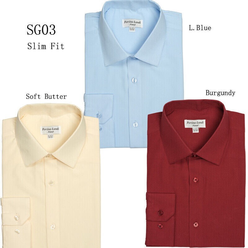 Men’s Quality Basic Dress Shirt Mordern Fit By Fortino Landi SG03