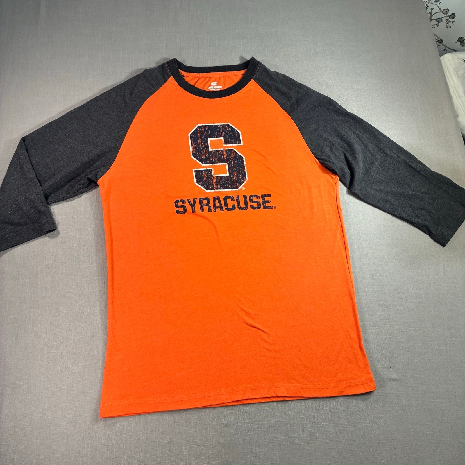 Colosseum Syracuse Orange Raglan T-Shirt Men’s Large 3/4 Sleeve NCAA Graphic