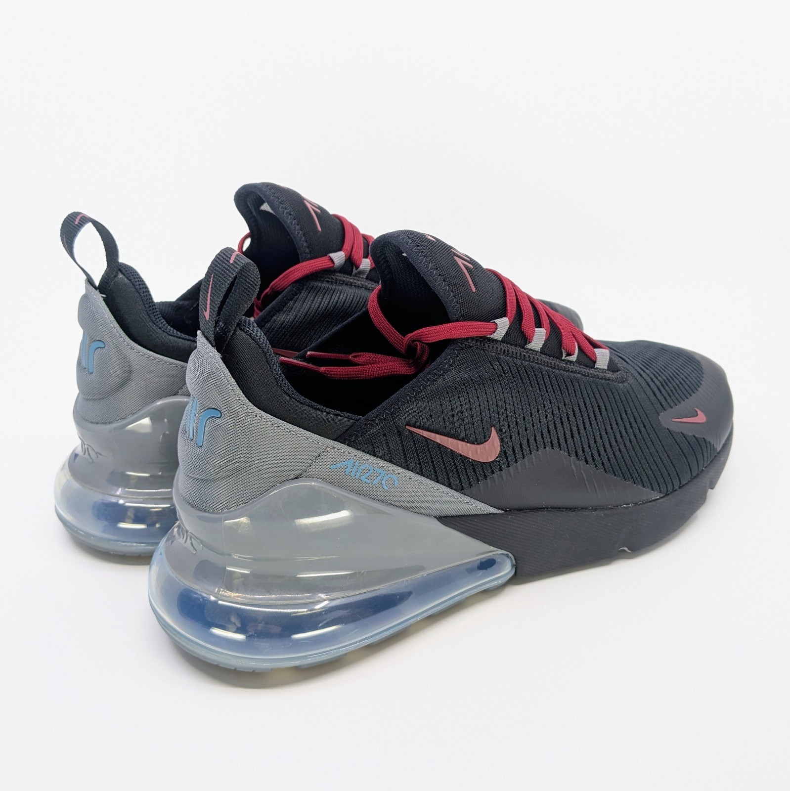 Nike Air Max 270 By You Low Black Burgundy Shoes Mens Size 12.5 IQ8027-900