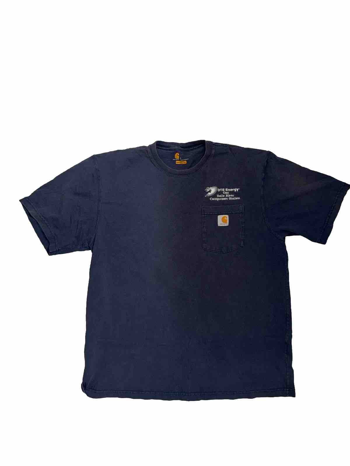 Carhartt Workwear Pocket Tee Blue Short Sleeve Graphic Mens Heavyweight