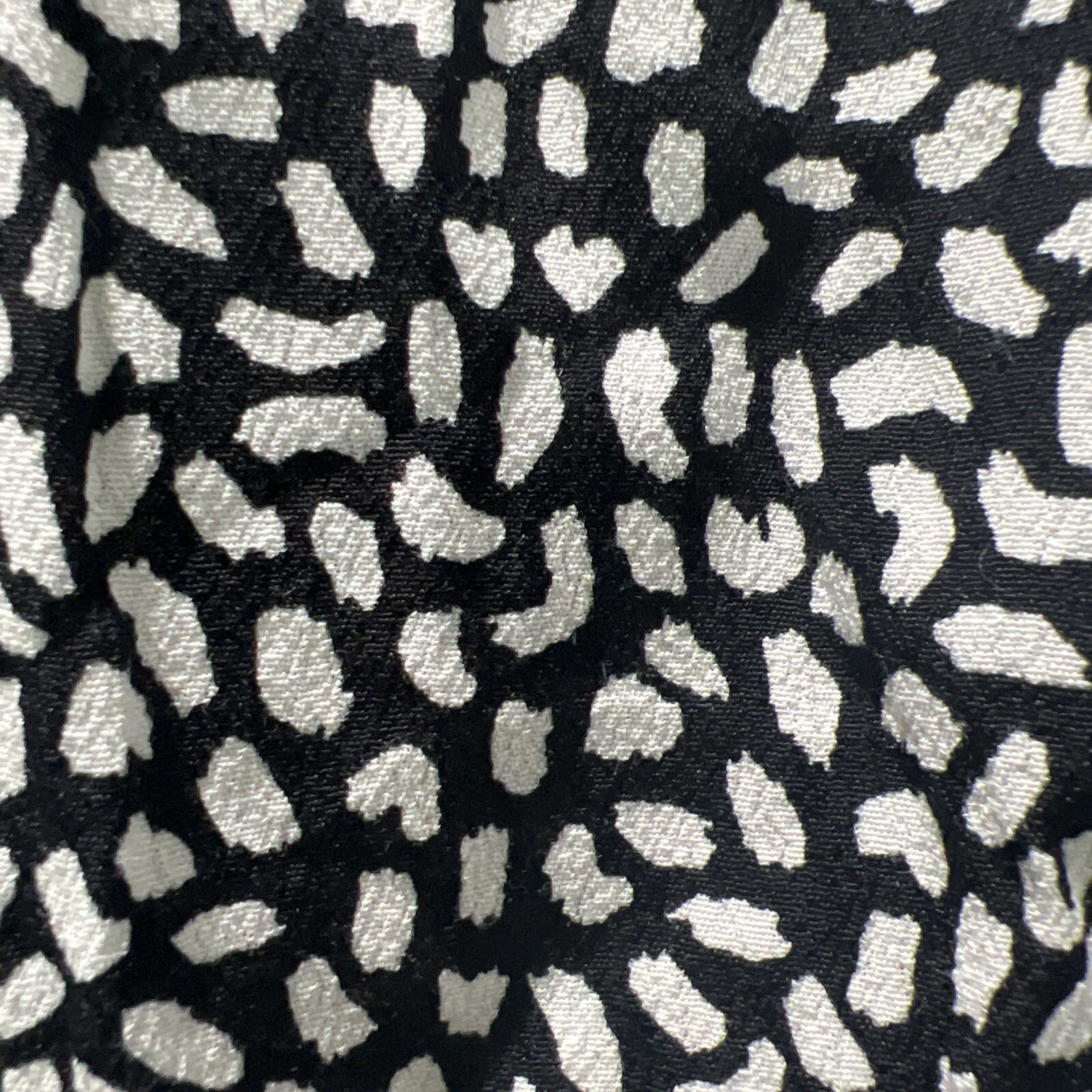 Talbots Faux Wrap Top Spot Print Long Sleeve Blouse Black White Plus 2x