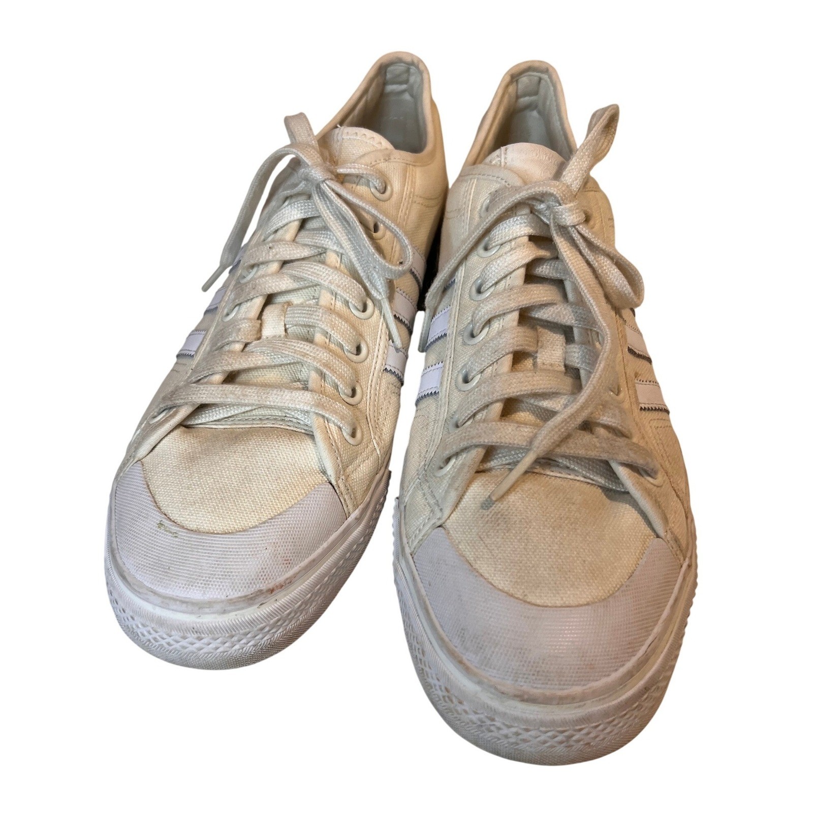 Adidas NIZZA RF Canvas Sneakers Cream White Low Top Men’s Size 13