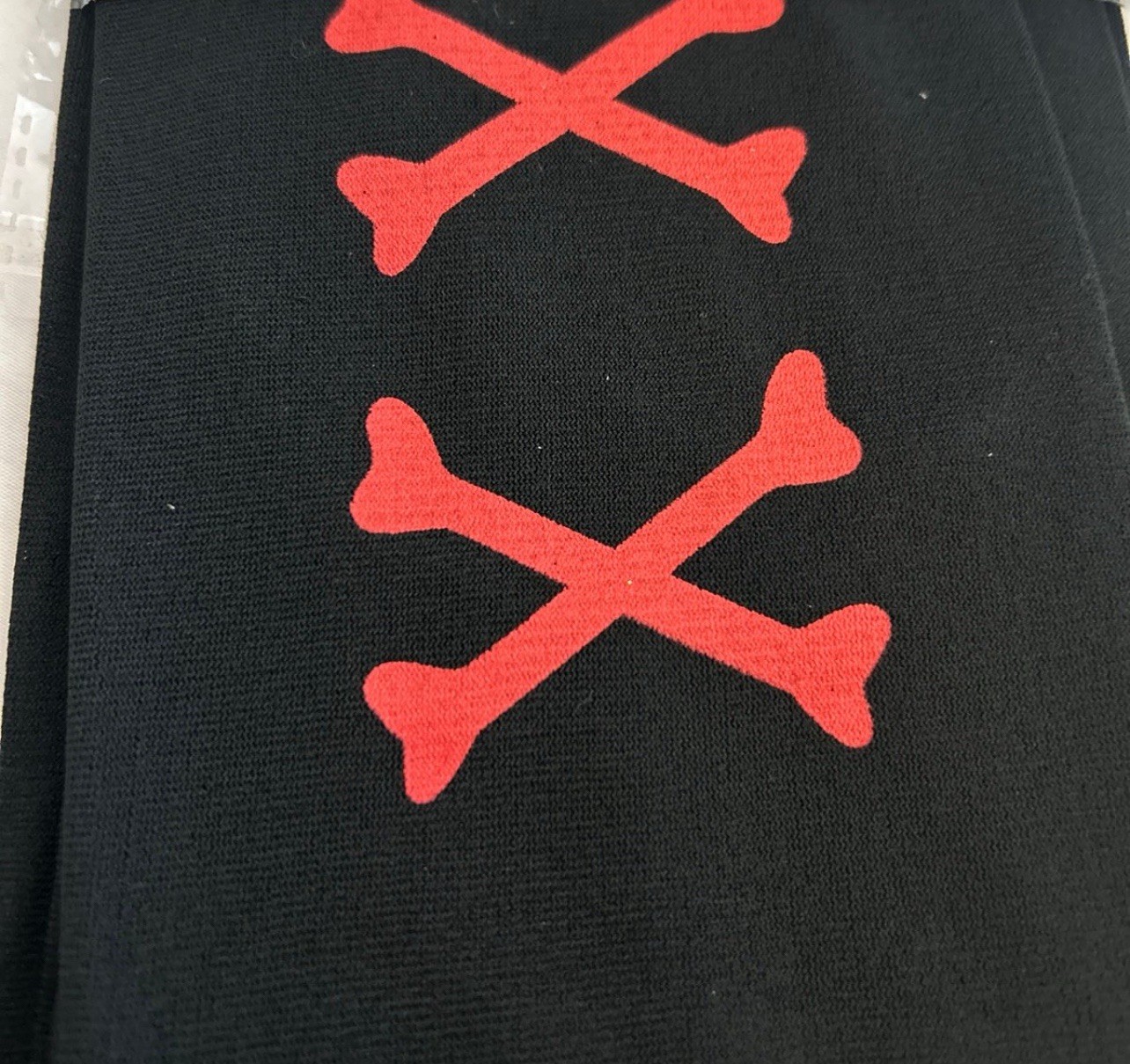 Black W/Red crossbones Adult One Size Tights Pantyhose Emo Punk skater biker N
