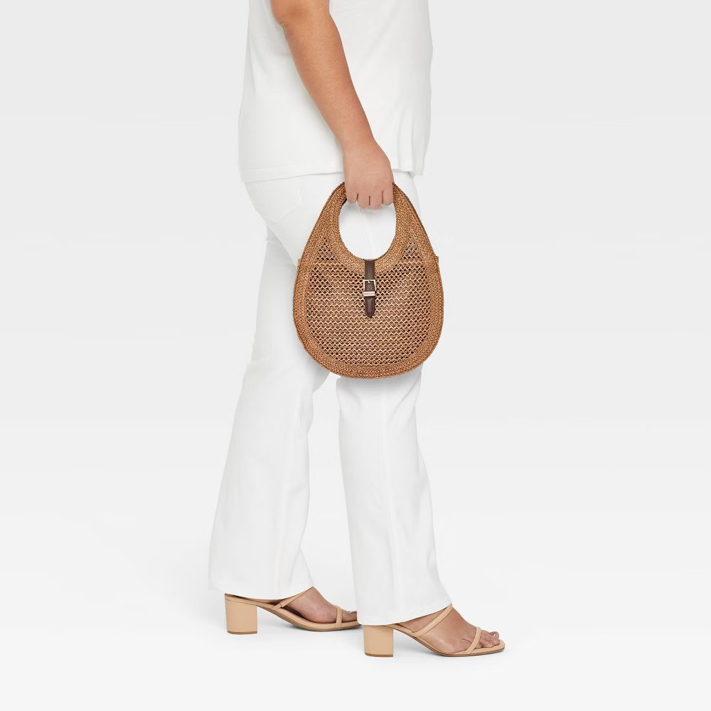 Straw Oval Shoulder Bag – A New Day Tan