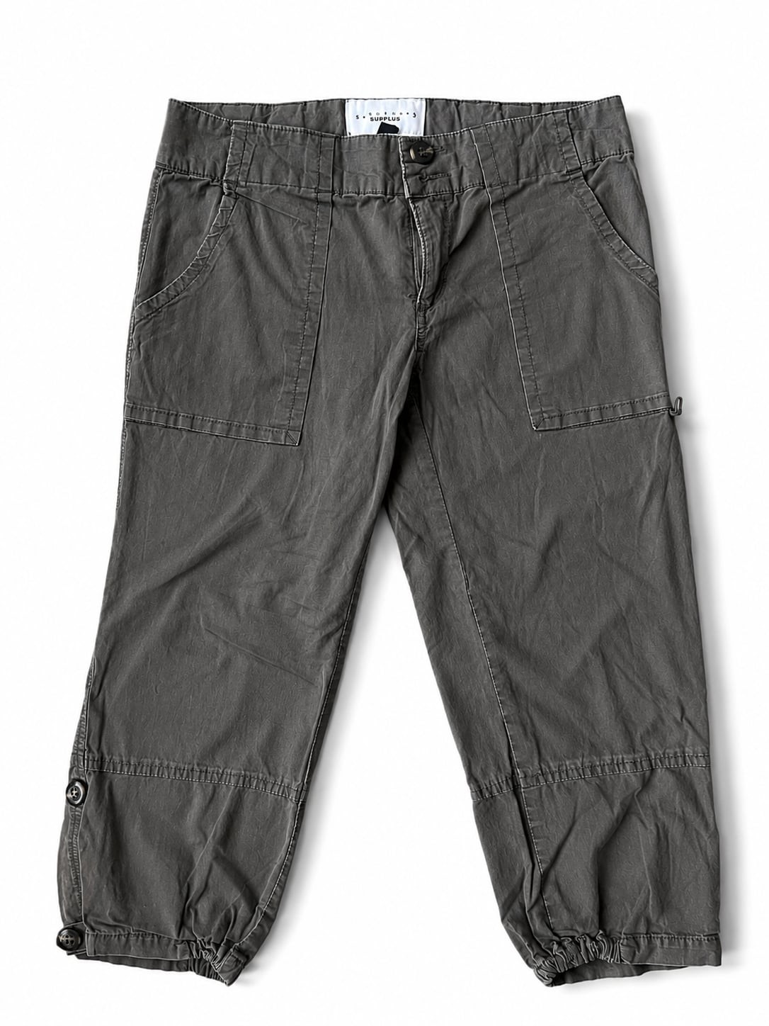 Sanctuary Surplus Gray Peace Cargo Capri Pants