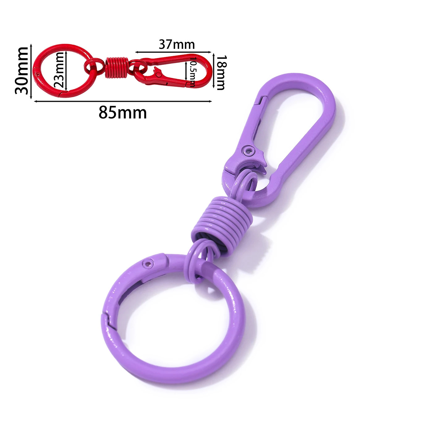 1Pc Colorful Spring Keychain Cute Key Ring Holder Carabiner Buckle for DIY Jewel