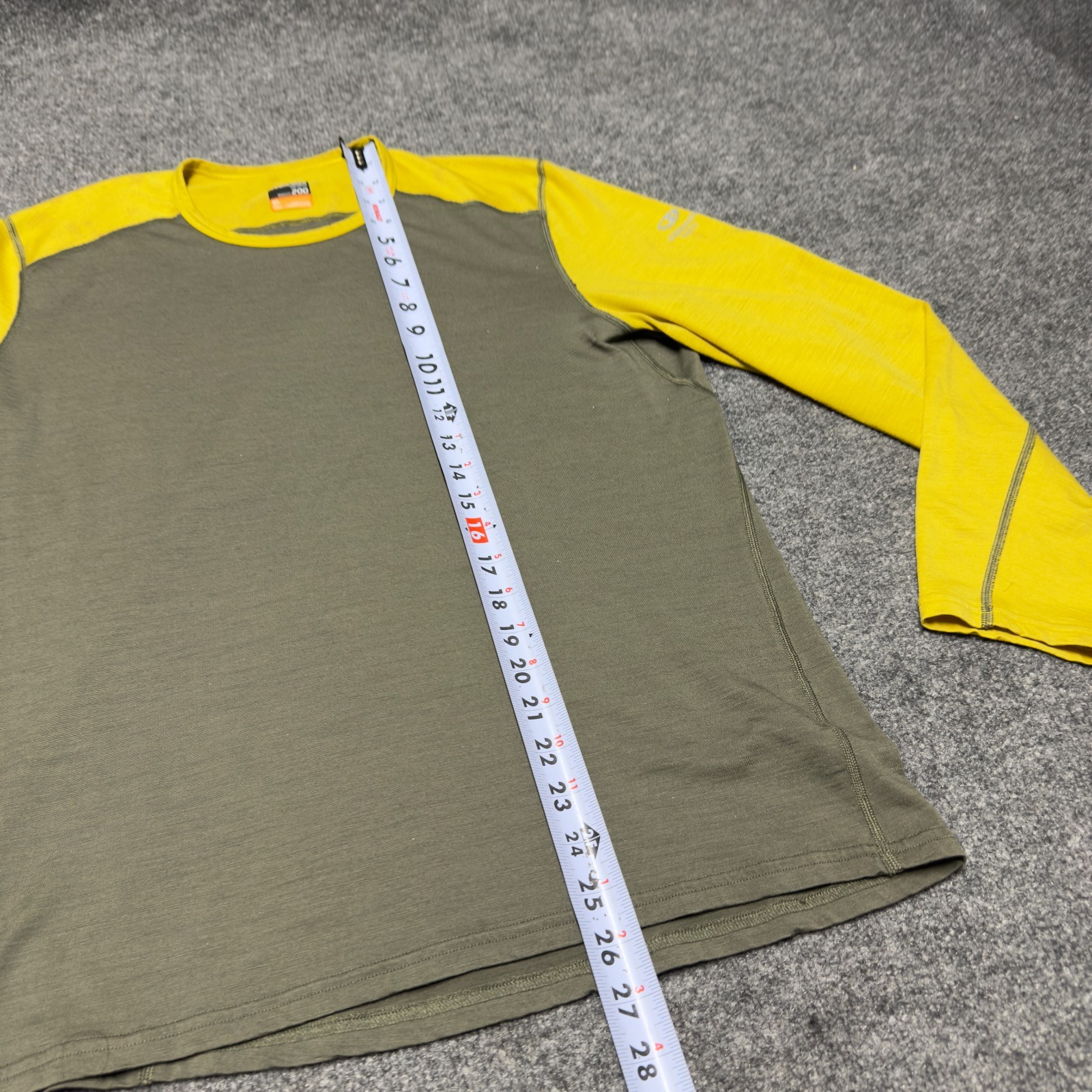 Icebreaker Bodyfit 200 Merino Base Layer Men XL Yellow Green 100% Merino Wool