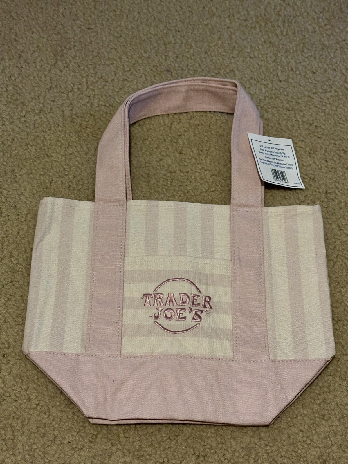 Trader Joe Striped Mini Tote Bag