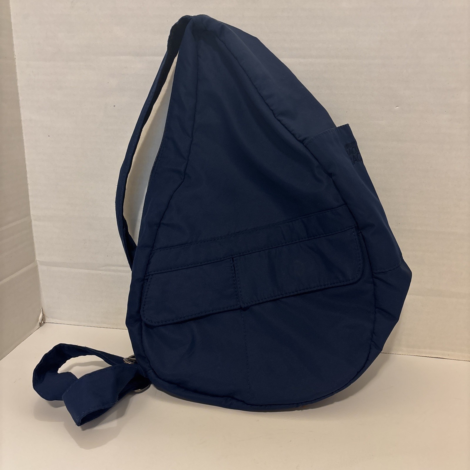 AmeriBag Healthy Back Bag Backpack Crossbody Sling Day Pack Adjustable Navy Blue