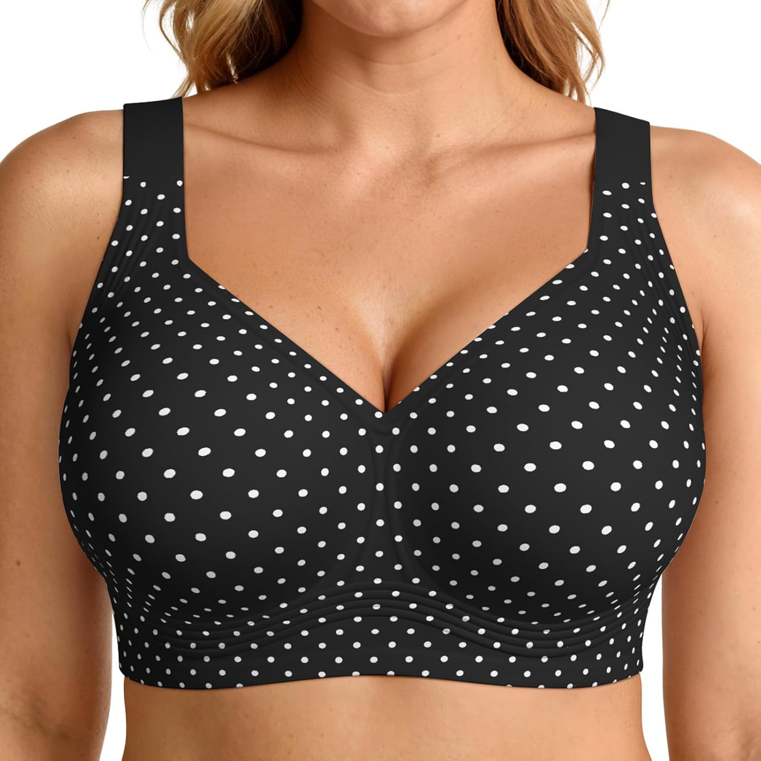 Supportive Wireless Push-Up Bra for Women – Full Coverage Seamless Plus Size