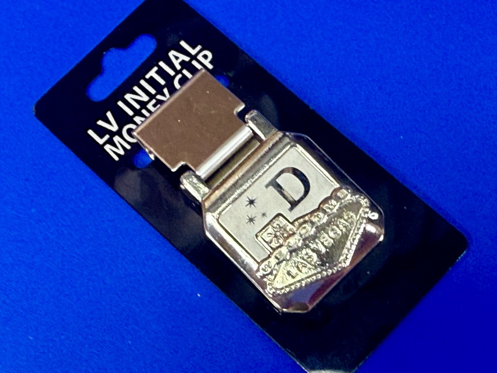 Custom Initial Letter D Las Vegas Souvenir Sign Money Clip Bill Holder