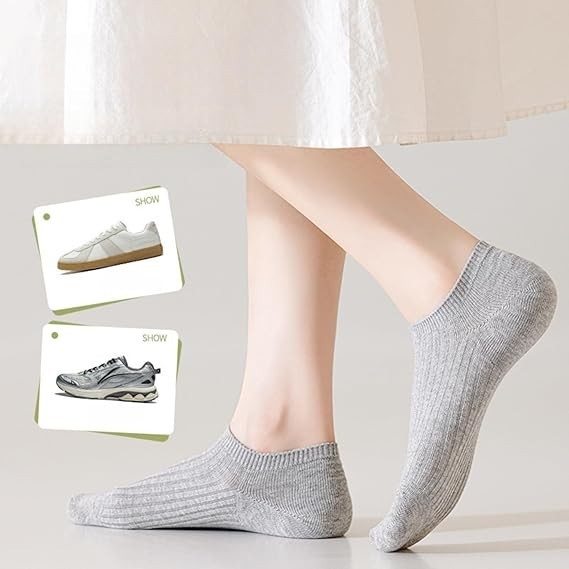 10 pairs Women’s No Show Ankle Socks, Non-Slip Low Cut Invisible Liner Socks