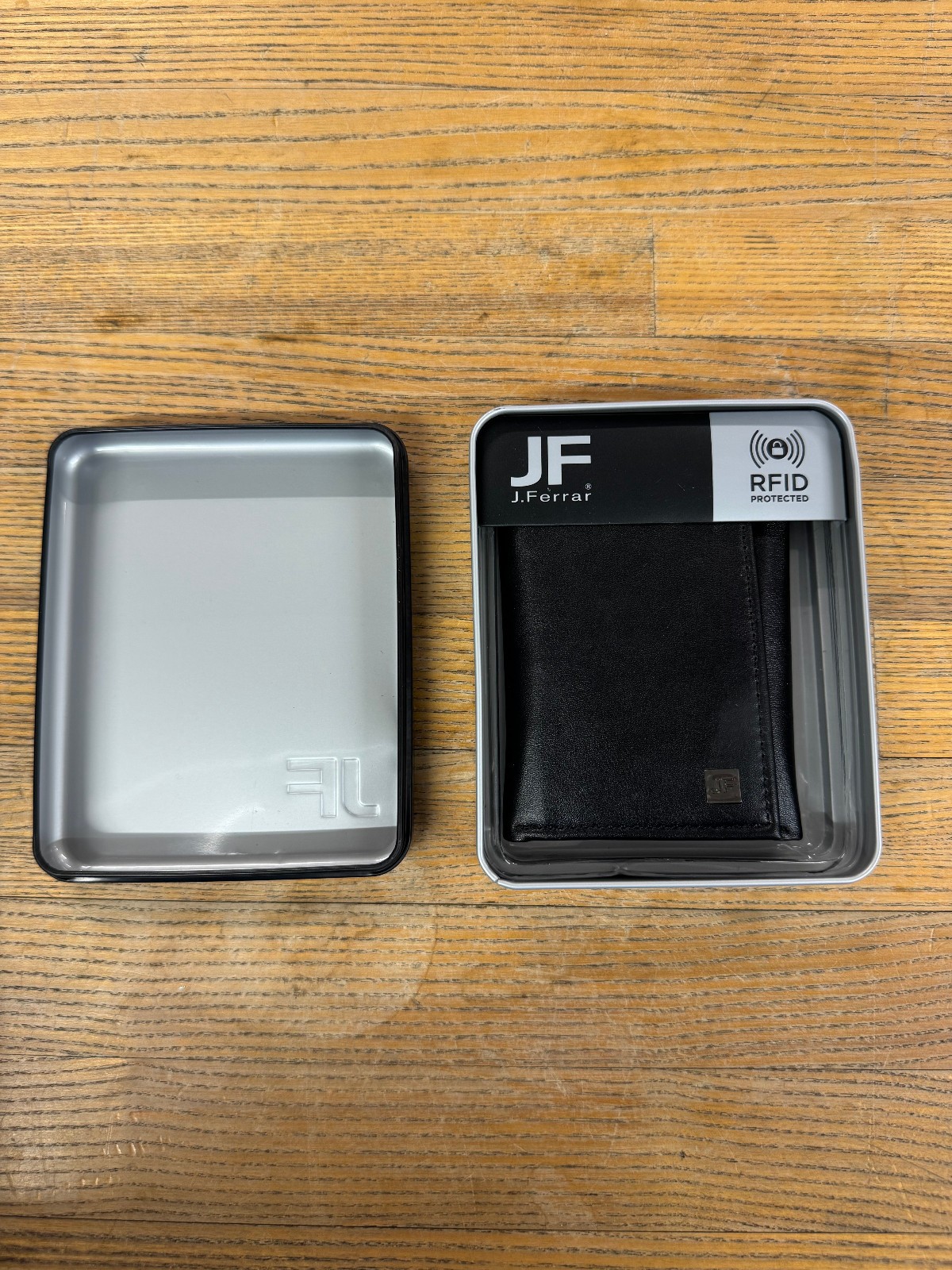 JF J.Ferrar BLACK Wallet Slim Fold Features RFID PROTECTION BRAND NEW
