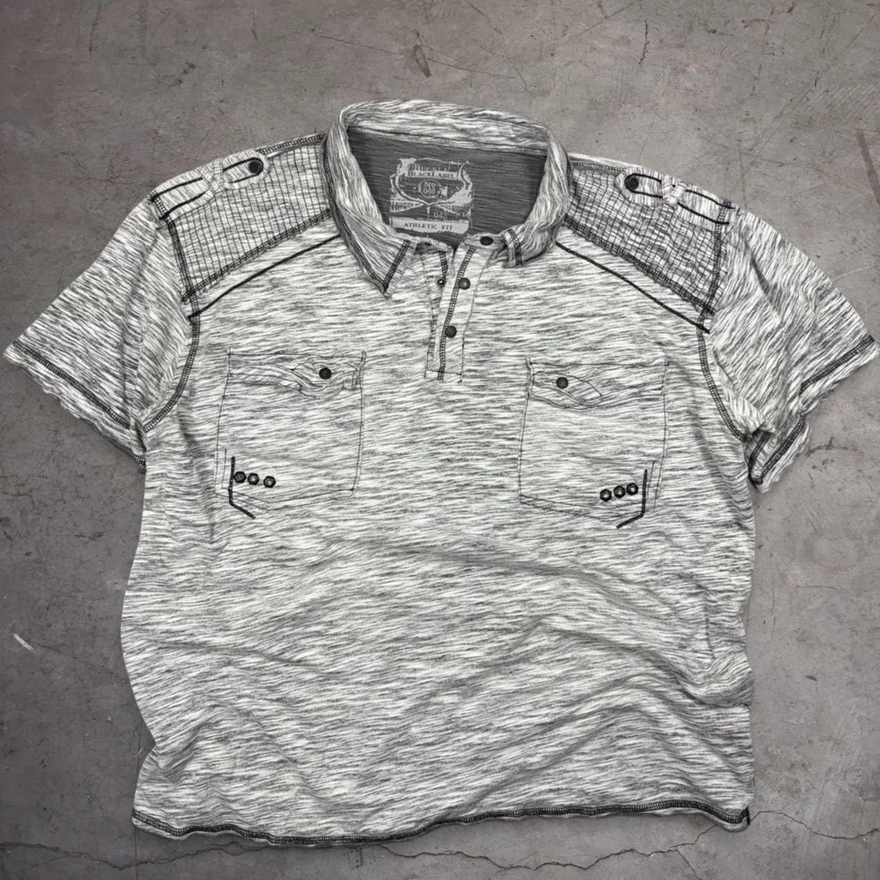 Buckle Black Label No 048 Athletic Fit Polo, Grey Y2K Streetwear Edgy Menswear