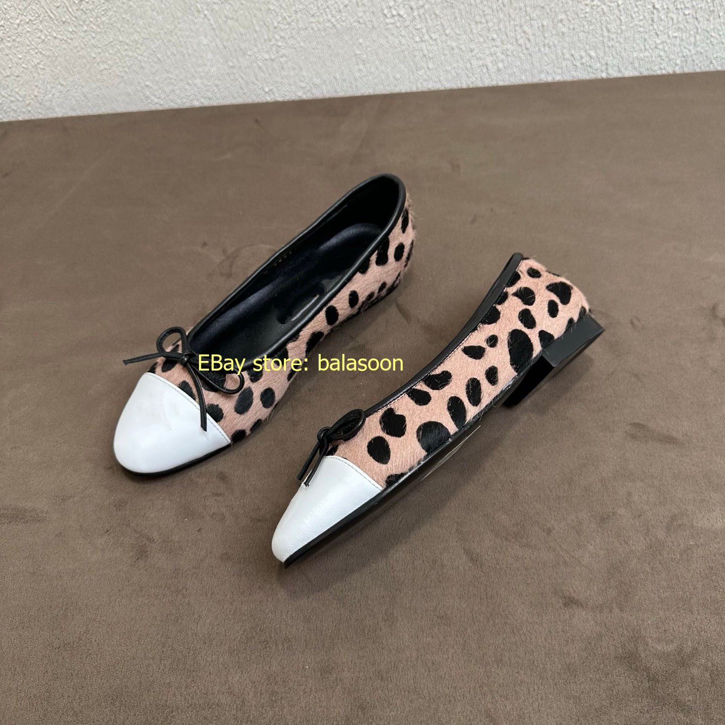 Spring Summer 2026 Genuine Leather Spliced Leopard Single Shoes Multi-Style35-43