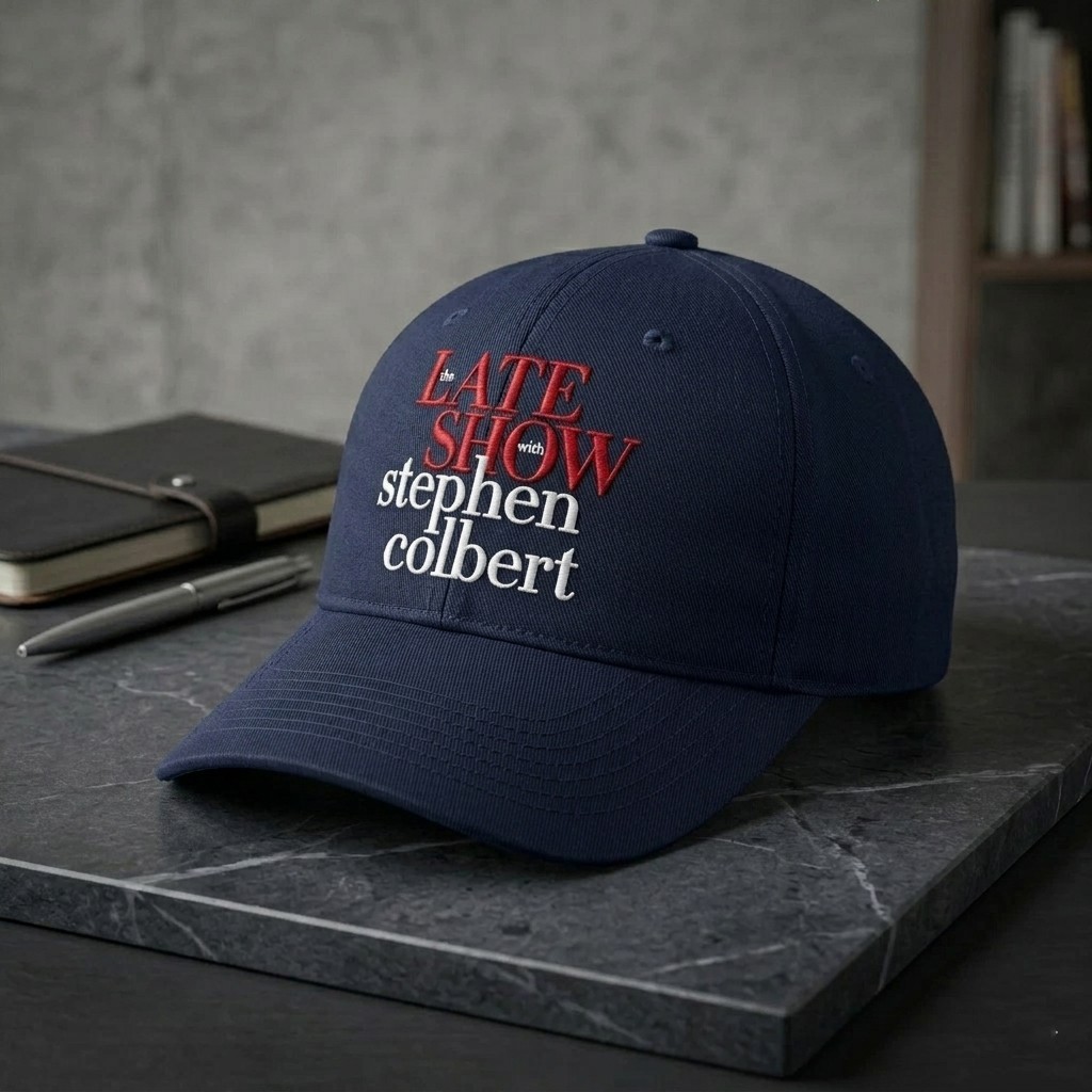 Stephen Colbert Late Show Hat Navy Blue Embroidered