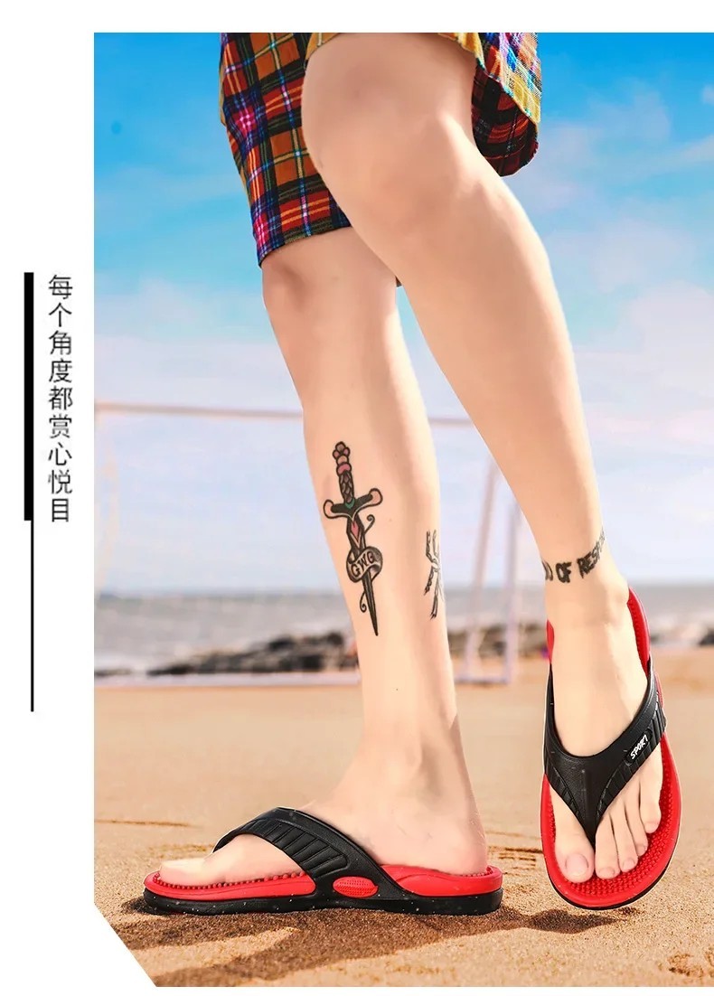 Massage Flip-flop Summer Men Slippers Beach Sandals Comfortable Men Casual Shoe.