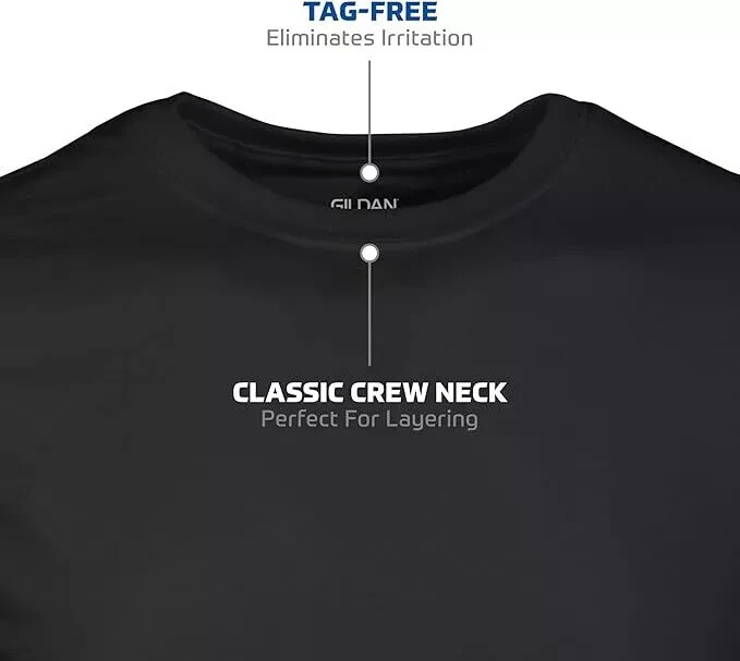 Gildan (5-pack) Black Solid Heavy Cotton Short Sleeve Blank T-Shirt S-3XL