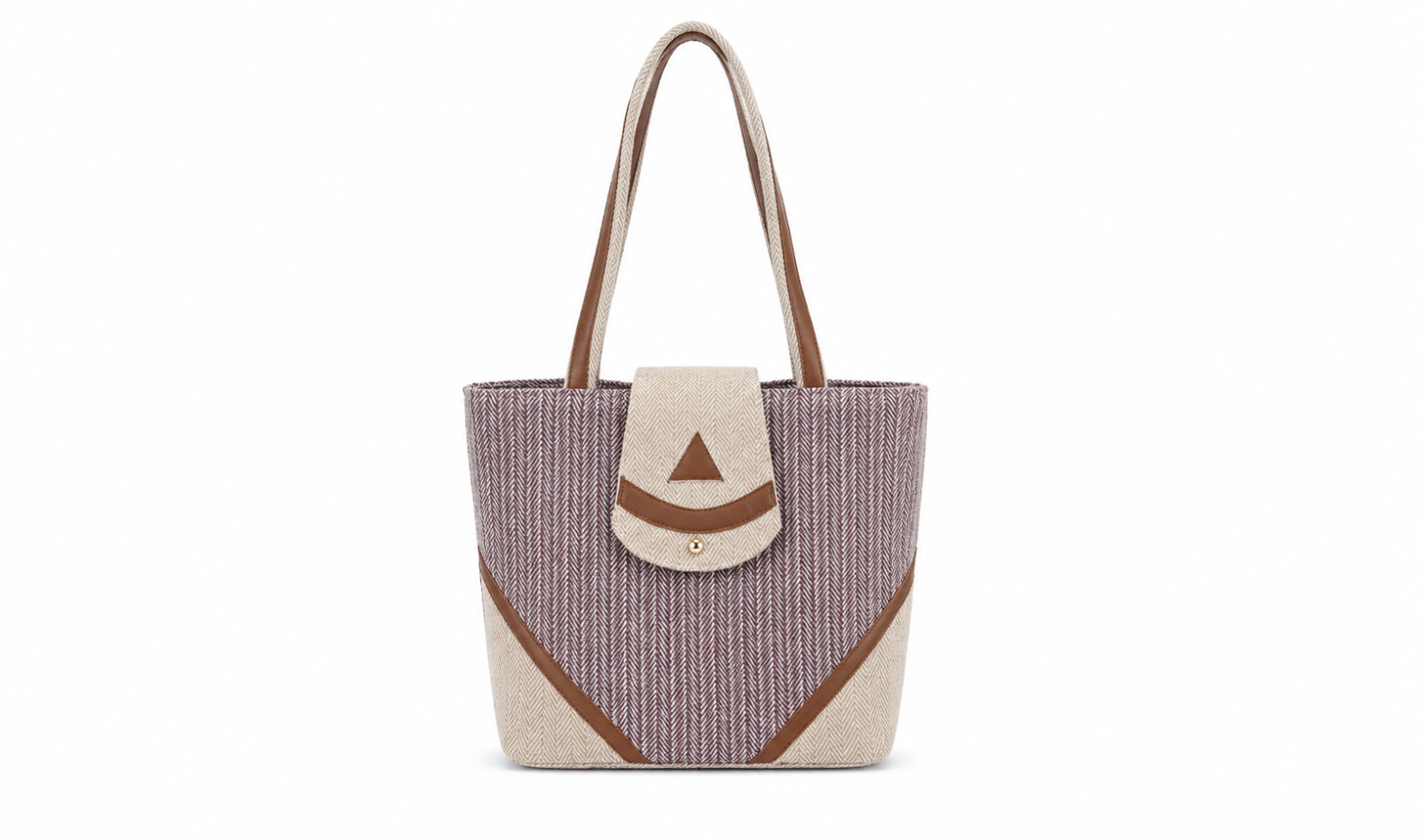 Handcrafted Boho Cotton Shoulder Bag Faux Leather Women Multi Pocket Tote Nepal