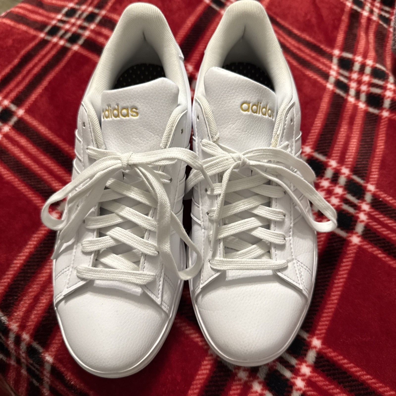 Adidas Grand Court 2 Womens Sneaker White Gold Metallic Size 7.5 New Shoes