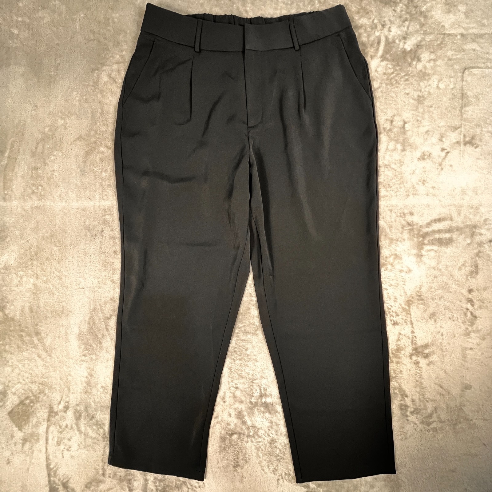 Halara High Waisted Pleated Tapered Trousers Black Size XL Casual Sporty NWT