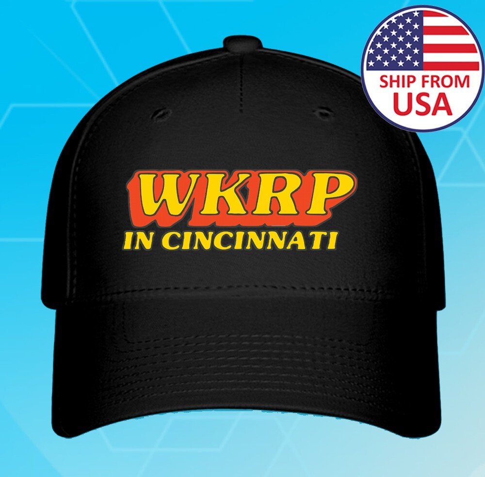 WKRP In Cincinnati Black Hat Baseball Cap Size S/M & L/XL