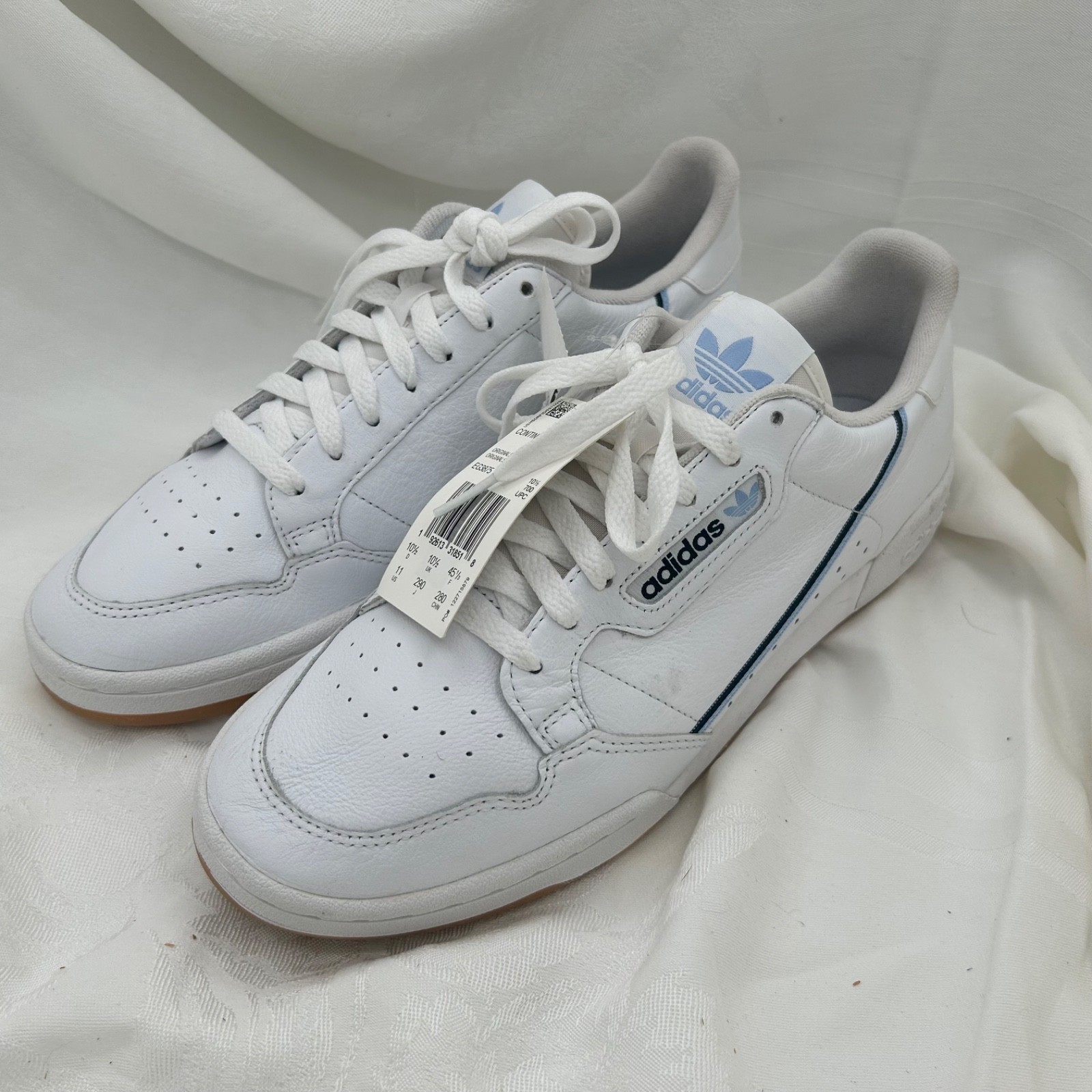 Adidas Continental 80 White Light And Dark Blue Stripe Size 11 – EG3875