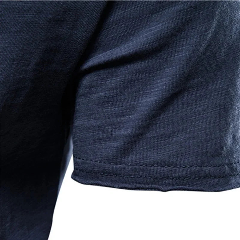 Men’s 100% Cotton V-Neck Slim Fit Solid Color Short Sleeve T-Shirt