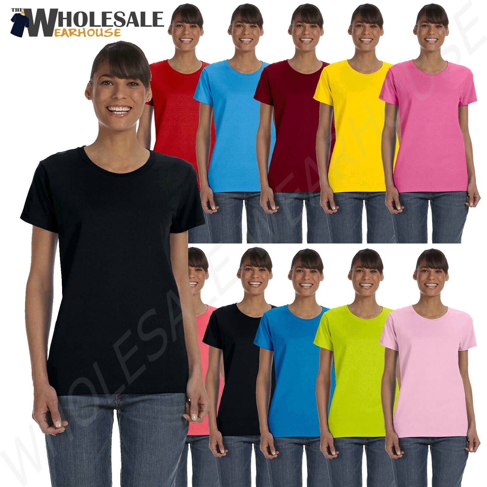 Gildan Womens T-Shirt Short Sleeves Heavy Cotton Ladies 5.3 oz Missy Fit MG500L