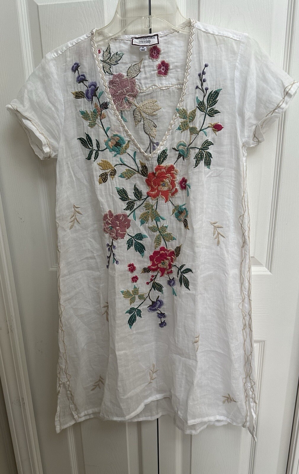 $250 Johnny Was SZ XS Adele Drape Tunic Swing Dress NO SLIP ~ Otherwise PRISTINE