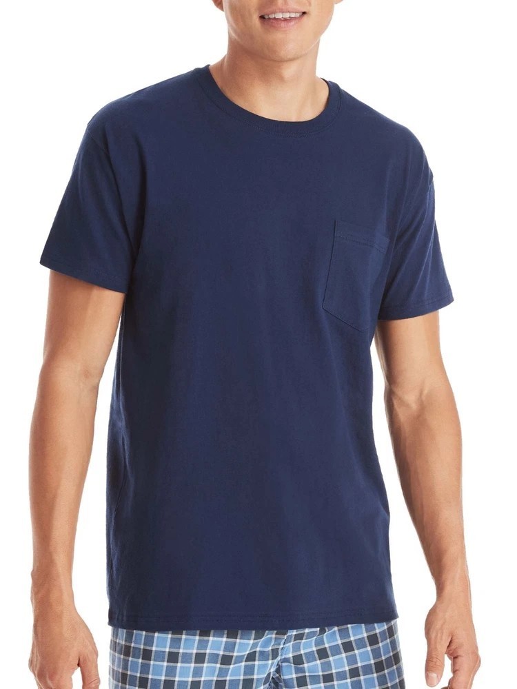 Hanes 6-Pack Pocket Tee Men’s T-Shirt Soft and Breathable Assorted