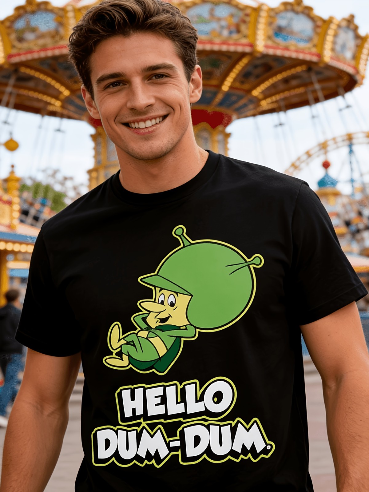 Hello Dum-Dum Funny Retro Alien T-Shirt – Vintage Cartoon Space Graphic Tee