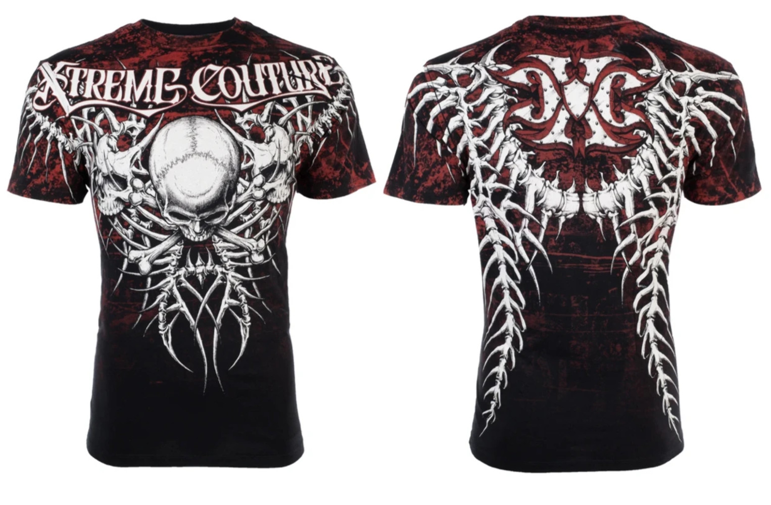 Xtreme Couture Affliction Men’s T-Shirt BARE BONE Skull Black Tattoo Biker S-2XL