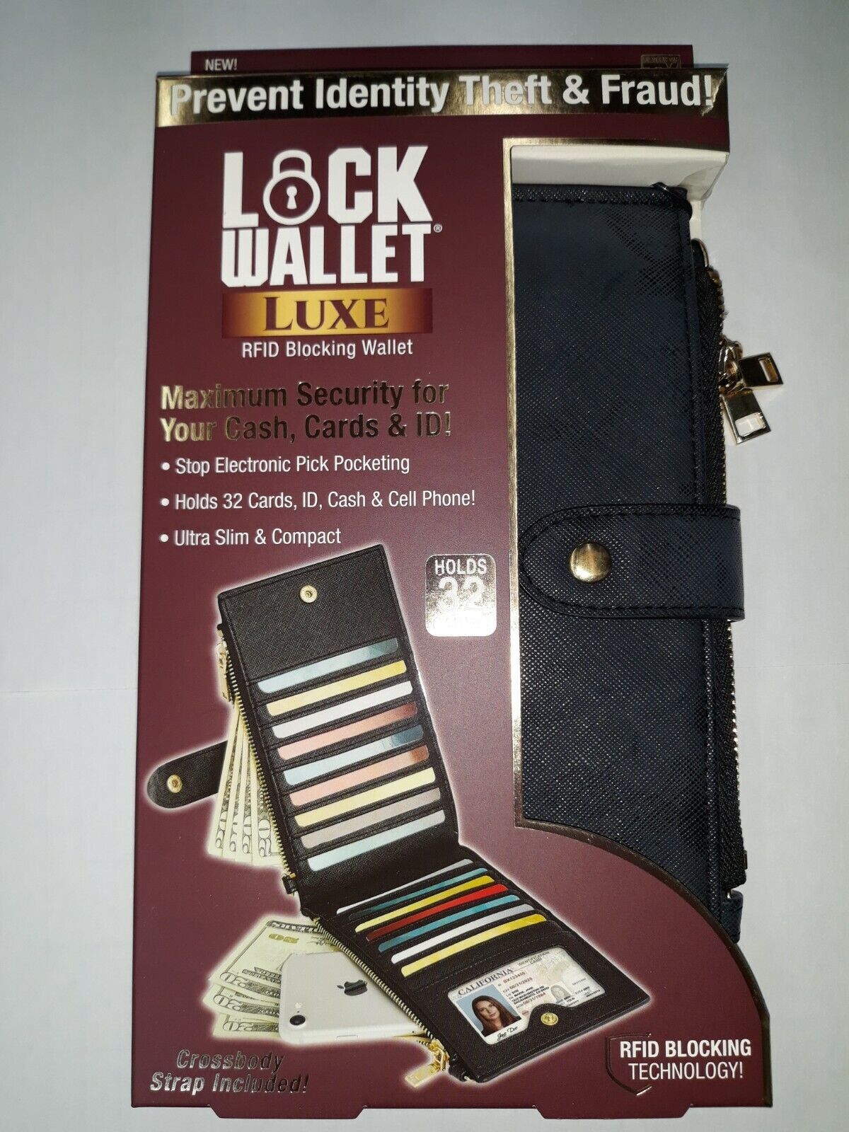 Lock Wallet Luxe As Seen on TV with RFID Protection Luxury Womens Wallet