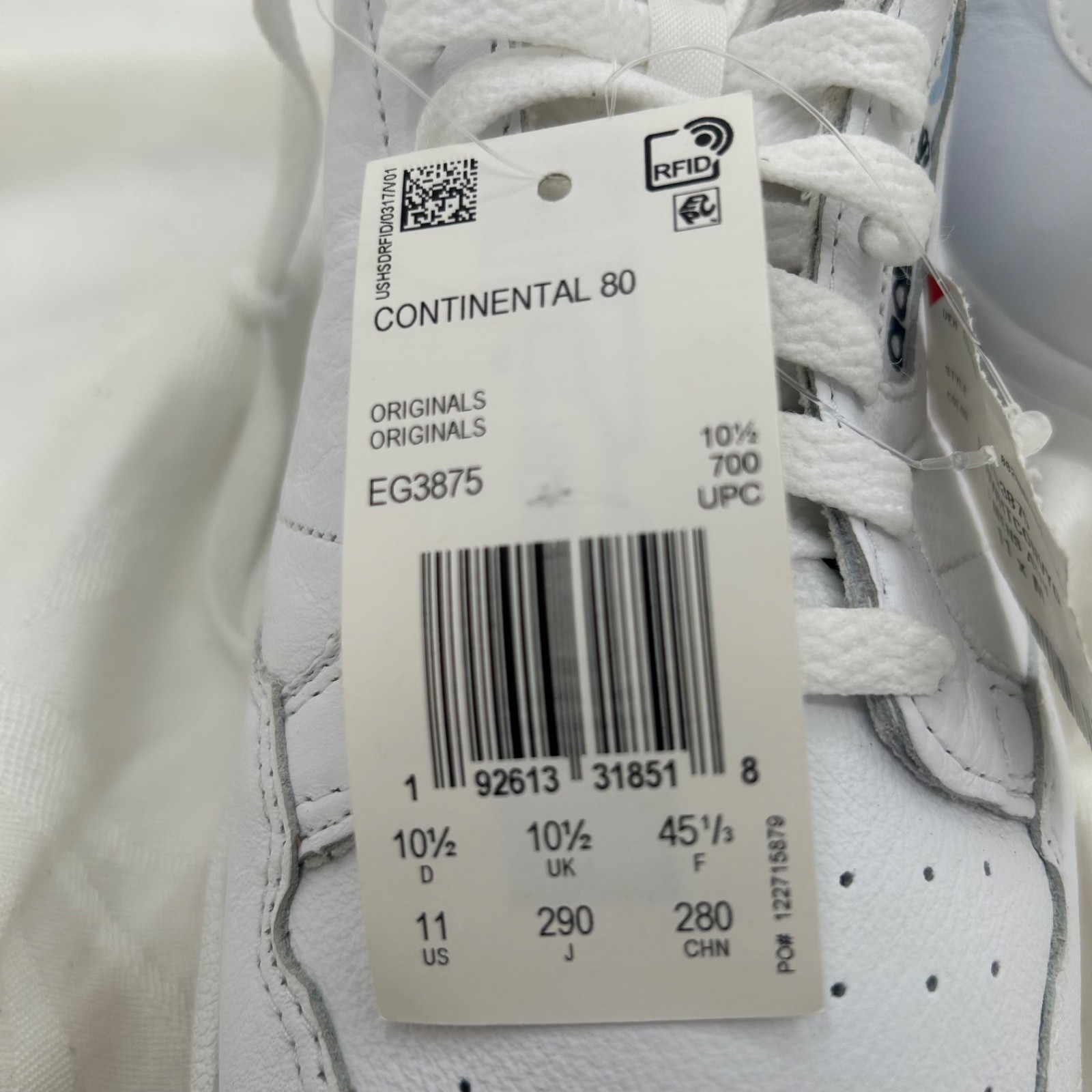 Adidas Continental 80 White Light And Dark Blue Stripe Size 11 – EG3875