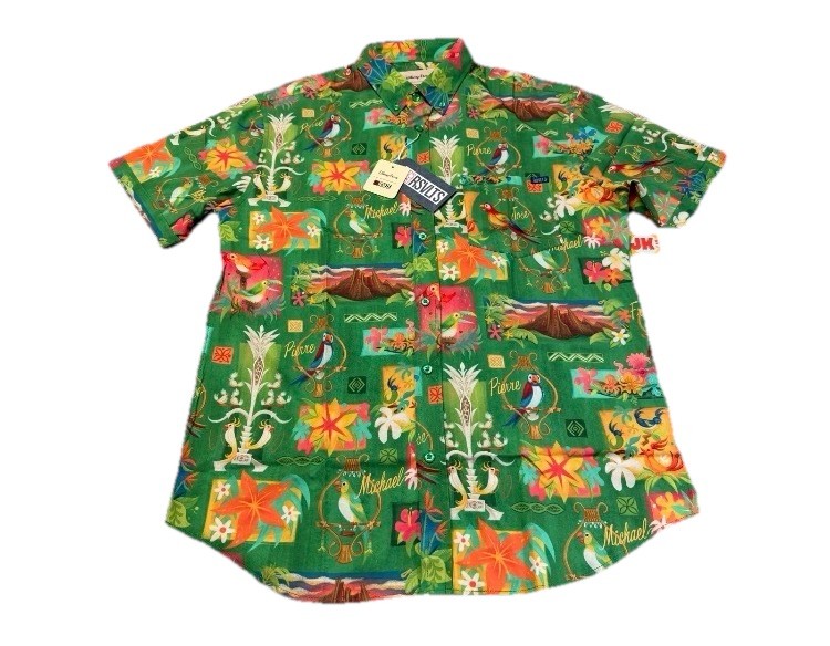 NWT New Mens LARGE Disney Parks RSVLT Enchanted Tiki Room Button Down Shirt