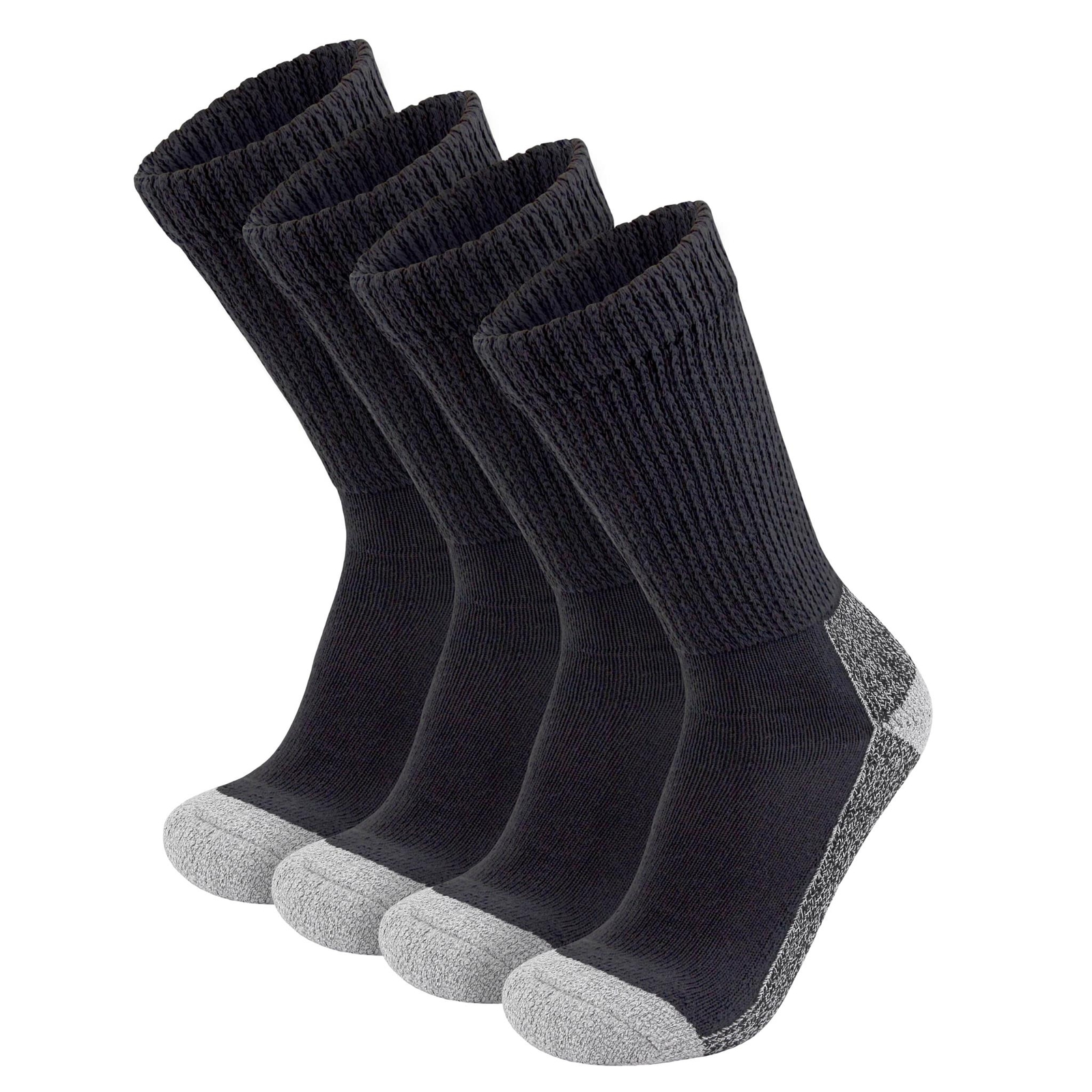 Diabetic Slipper Socks, Extra Thick Cotton Cushioned Crew Socks (Size 10-13)