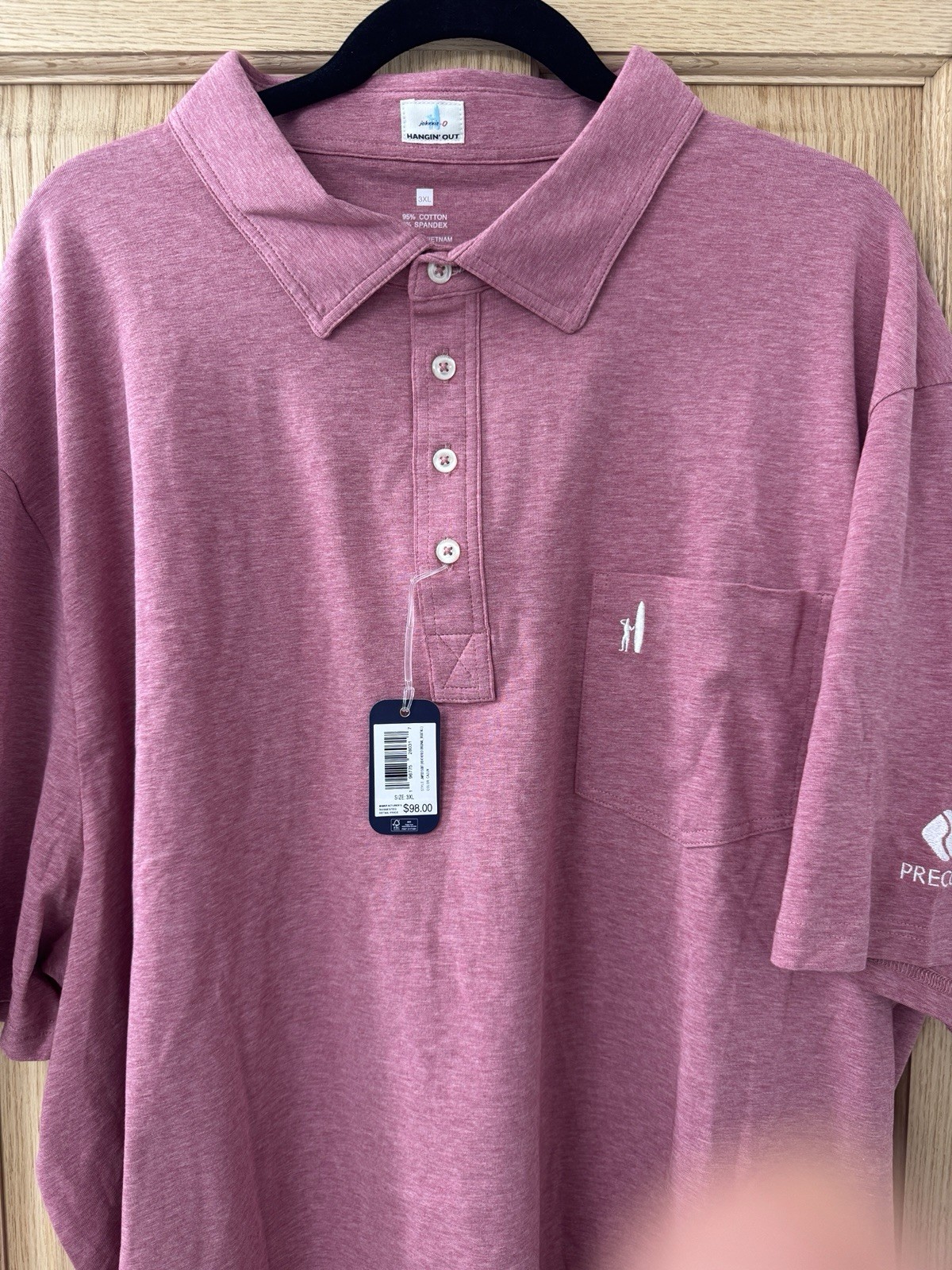 Johnnie-O Hangin’Out Heather Original Cajun Polo Shirt 3XLT Golf Logo