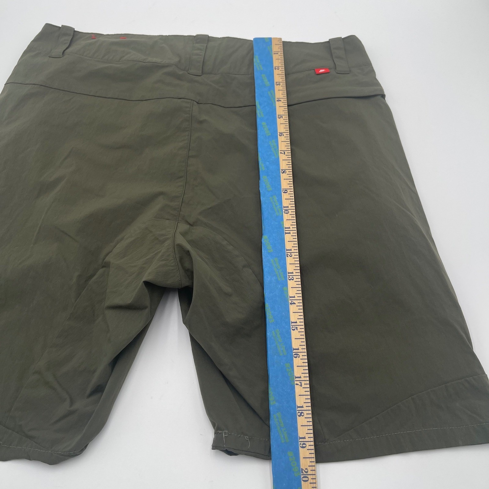 Nike Tech Pack Utility Shorts Mens 32 Olive Green Navy Blue Nylon Stretch 5895