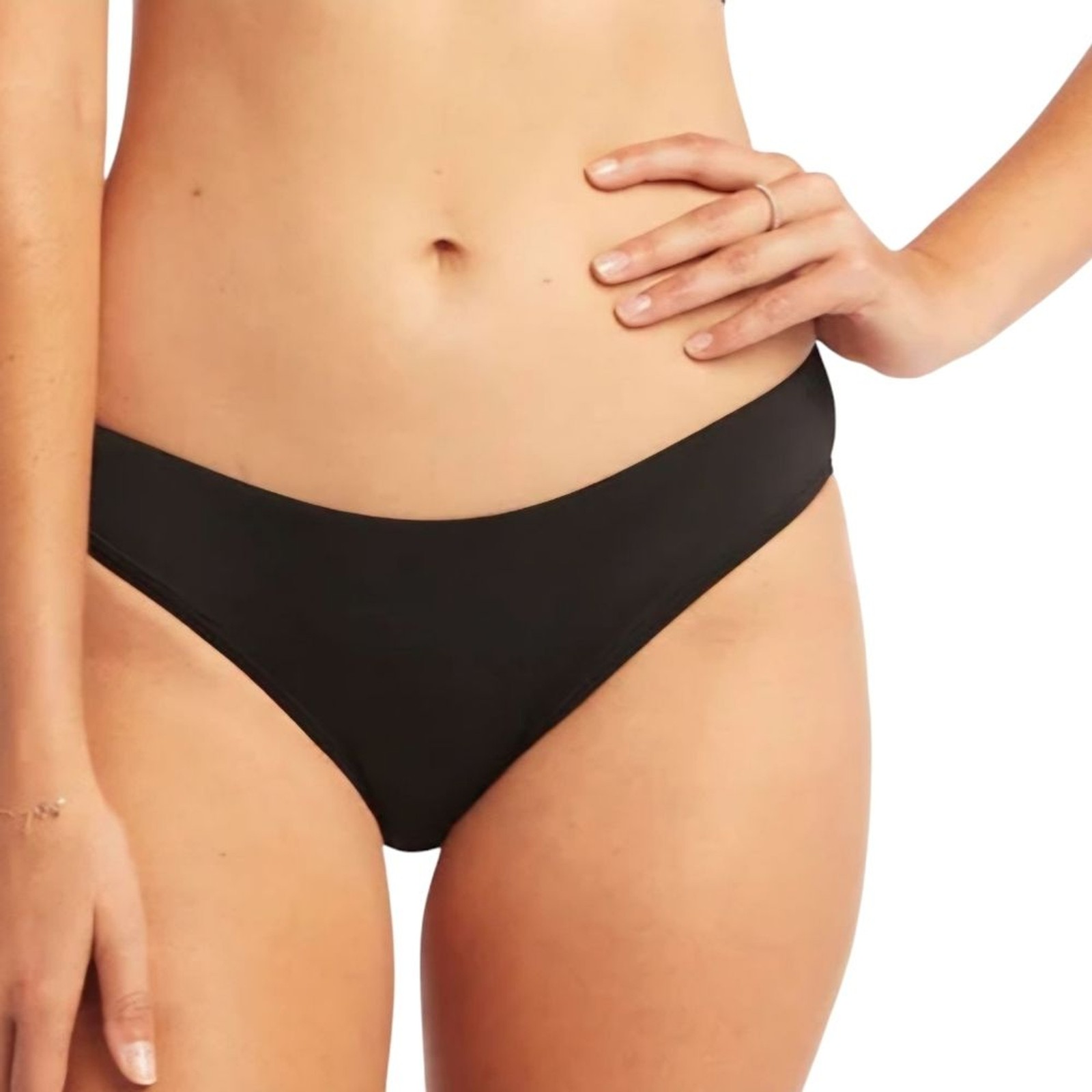 NEW SEA LEVEL Eco Essentials Size 12 Black Moderate Hipster Bikini Swim Bottoms