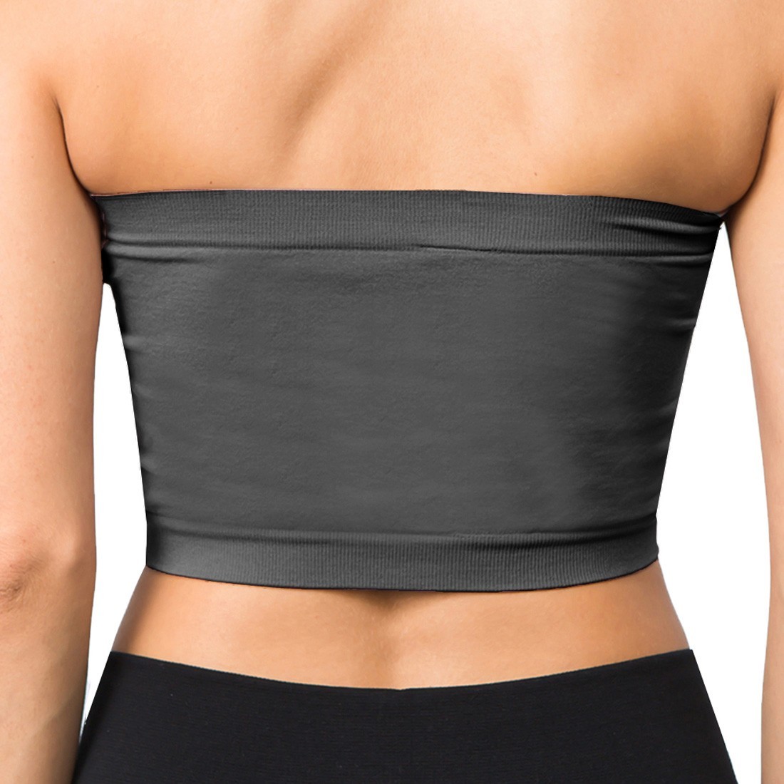 Seamless Tube Top Bandeau Stretchable Spandex Bra (Regular & Plus Sizes)