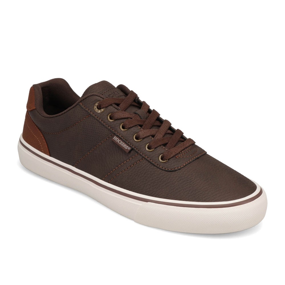 Dockers Mens Hobbs Wax Synthetic Leather Casual Lace-up Sneaker