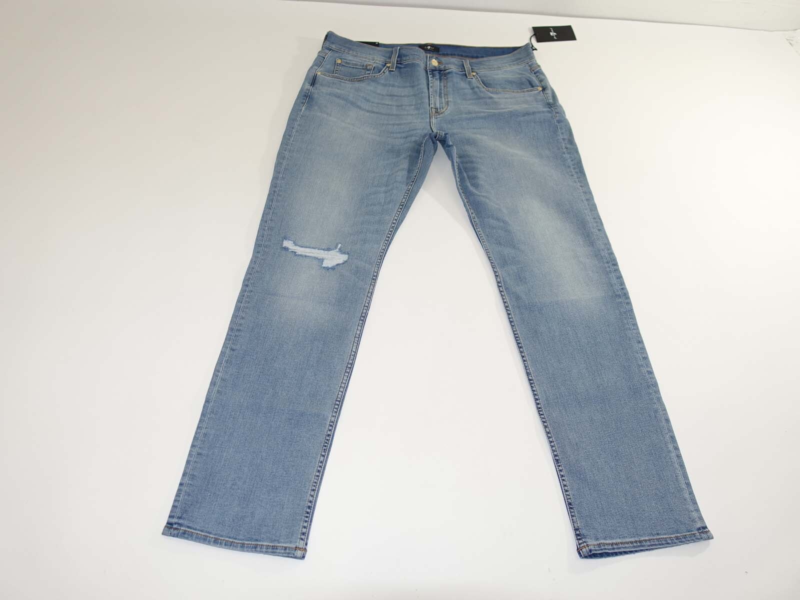 7 For All Mankind Men’s Tapered Straight Leg Jeans Size 36 x 33 NWT Laguna Wash