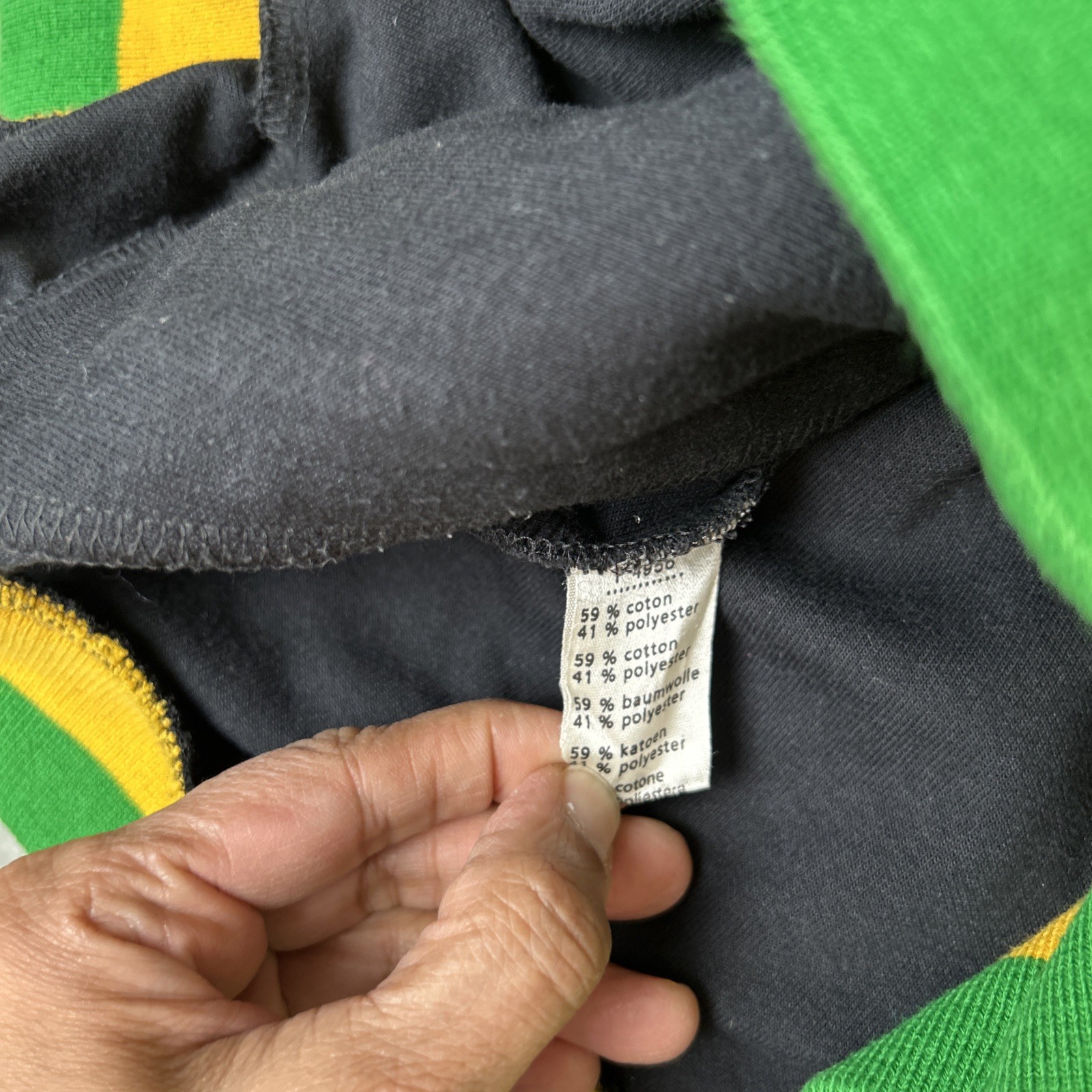 Lacoste Track Jacket Mens 3XL 9 Black Jamaica Rasta Zip Colorblock Big Croc READ
