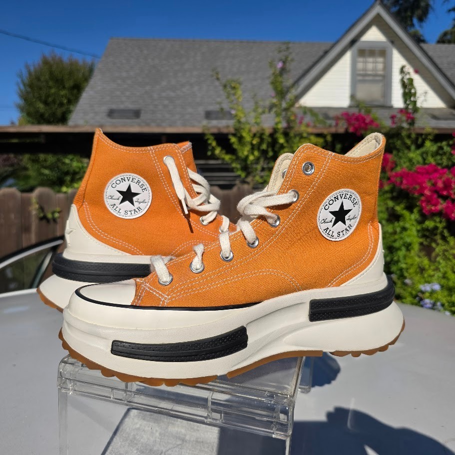 Converse Run Star Legacy CX Platform Shoes Womens 9 Mens 7.5 Orange Amber A00853