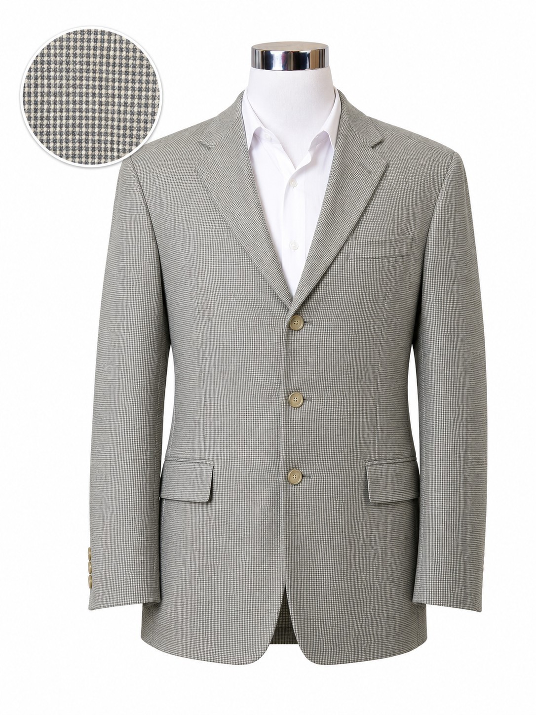 Corneliani 54L Gray Birdseye Sport Coat Wool Silk Cashmere Made Italy 44L