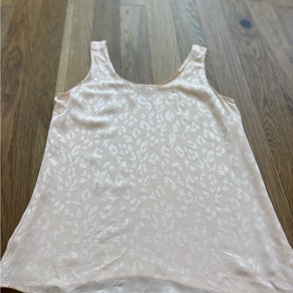 Equipment Blush Tank with Subtle Leopard Patterned Design