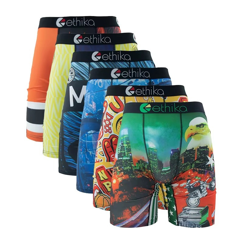 ETHIKA 6-Pack Men’s Breathable Boxer Shorts Swimming Underwear Plus Size
